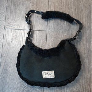 UGG Australia Vintage Shoulder Bag I Black Suede - Sheepskin